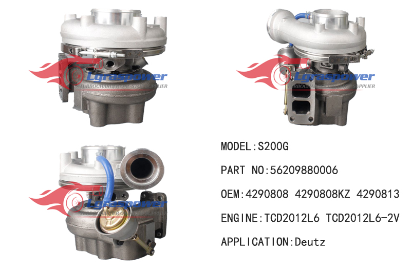 (中文) 1241 S200G 56209880006 5620-198-0006 03051135, 03051135KZ, 04290808, 04290808KZ, 04290813, 04290813KZ, 20917417, 3051135 3051135KZ, 3801158, 4290808, 4290808KZ, 4290813, 4290813KZ TCD2012L6, TCD2012L6-2V 16247100001 (1624-710-0001) Turbo Turbocharge