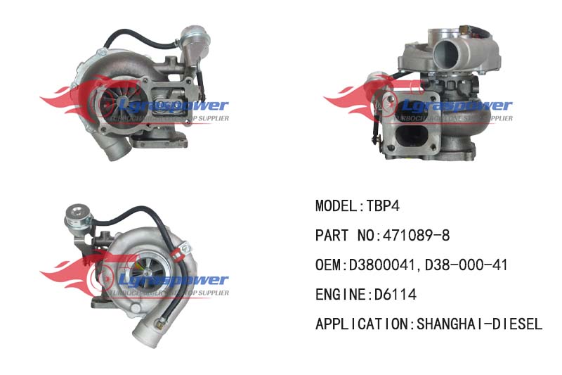 1665 TBP4 471089-8 D3800041,D38-000-41 D6114 Shanghai-Diesel  TURBO TURBOCHARGE