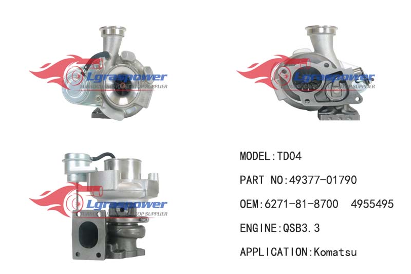 1942 TD04 49377-01790 49377-01710, 49377-01720, 49377-01730, 49377-01780 6271-81-8700 4955495 QSB3.3 Turbo Turbocharge