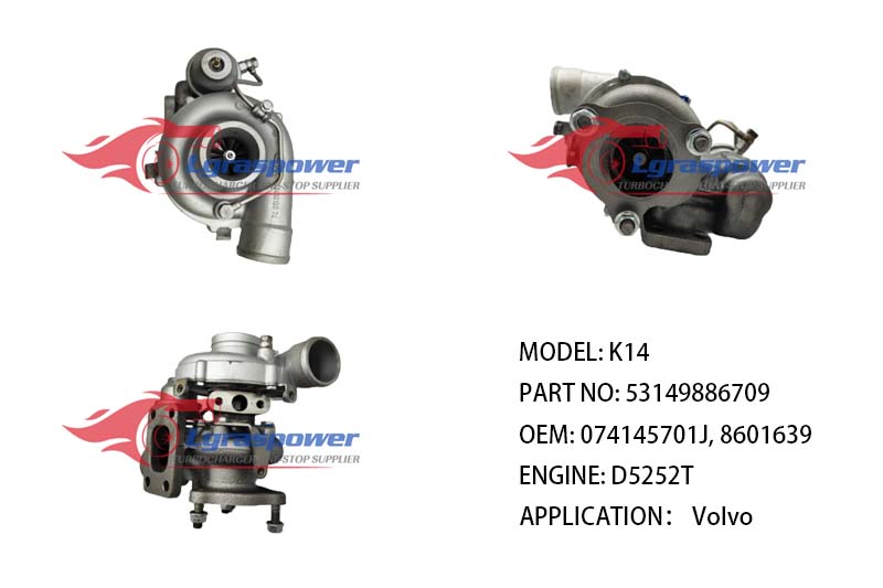 (中文) K14-2267GXC4.52GBCQD  53149886709 5314-988-6709, 5314 988 6709, 53149886708 074145701J, 8601639, 074145701B D5252T Volvo850 Volvo Truck  TURBO TURBOCHARGE