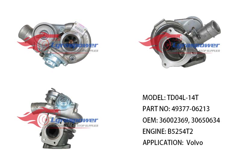 (中文) TD04L-14T 49377-06213 49377-06200, 49377-062002, 49377-06202, 49377-06210, 49377-06212,4937706200, 49377062002 36002369, 30650634, 8603226 B5254T2, N2P258LT, N2P25LT Volvo XC70 2.5L T  TURBO TURBOCHARGE