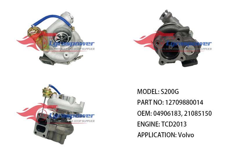 (中文) S200G 12709880014 1270-988-0014, 1270 988 0014 04906183, 4906183, 21085150, 04906183KZ, 04903626KZ TCD2013, TCD 2013LO6, TCD2013L6-4V Euro-4 Volvo City Bus MD7 (Manual Gears) TURBO TURBOCHARGE