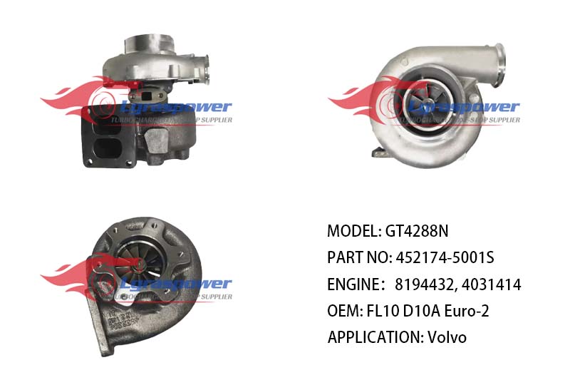 GT4288N 452174-5001S 452174-0001, 452174-0004, 452174-0005, 452174-0007 8194432, 4031414, 4033713, 4033713H  FL10 D10A Euro-2 Volvo Bus TURBO TURBOCHARGE