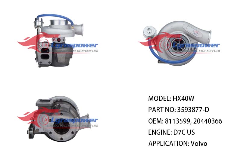 HX40W 3593877-D 20440365, 20440366 3539837, 3539839, 3539840,3595914, 3595915, 3596295, 3596295-D, 3596295D,8113599, 20440366, 8113279, 8113600 D7C US Volvo WXLL Truck TURBO TURBOCHARGE