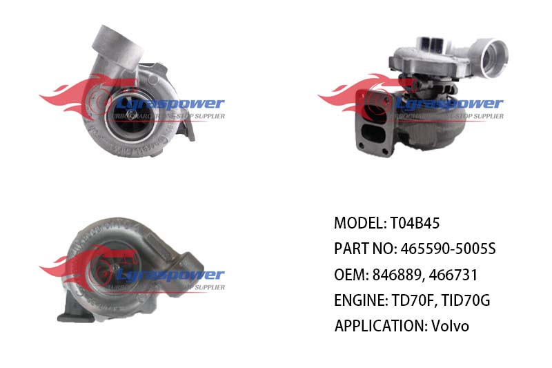T04B45 465590-5005S 465590-0005, 465590-0006 846889, 466731, 5001743 TD70F, TID70G Volvo Truck F7 TURBO TURBOCHARGE