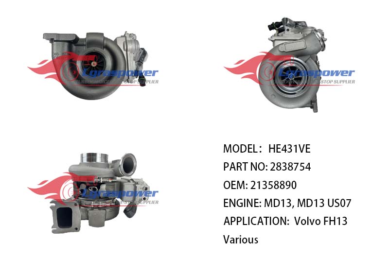 (中文) HE431VE 2838754 2838755 21358890,  (85003236), (21178113), (85000892) MD13, MD13 US07 Volvo FH13 Various TURBO TURBOCHARGE
