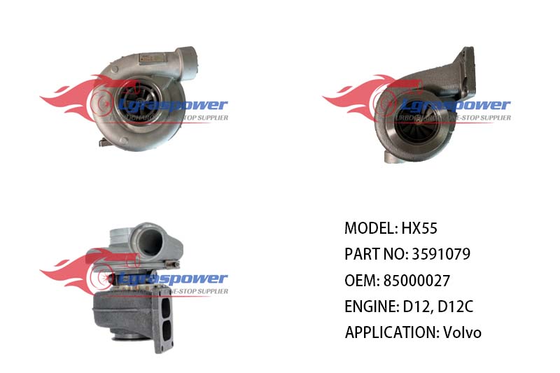 HX55-E9871D/T25VB15A, HX55 3591079 3590273, 4031143, 403114300, 4031143H 3165218, 8113422, 85000027 D12, D12C Volvo VN Truck TURBO TURBOCHARGE