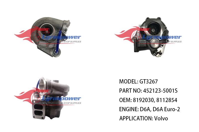 (中文) GT3267, GT3271S 452123-5001S 452123-0001 8192030, 8112854 D6A, D6A Euro-2 Volvo Truck FL6 TURBO TURBOCHARGE