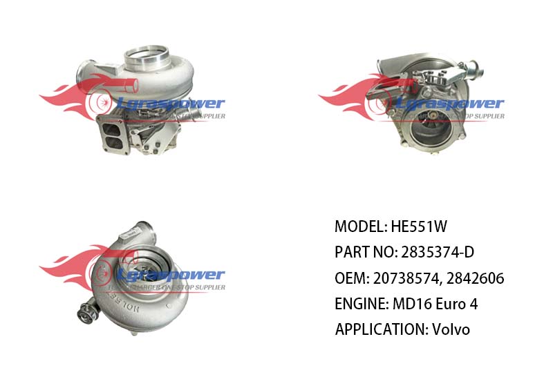 HE551W 2835374-D 3782826, 4044333, 2835374, 404433 20738574, 2842606, 4031159 MD16 Euro 4 Volvo FH Truck TURBO TURBOCHARGE