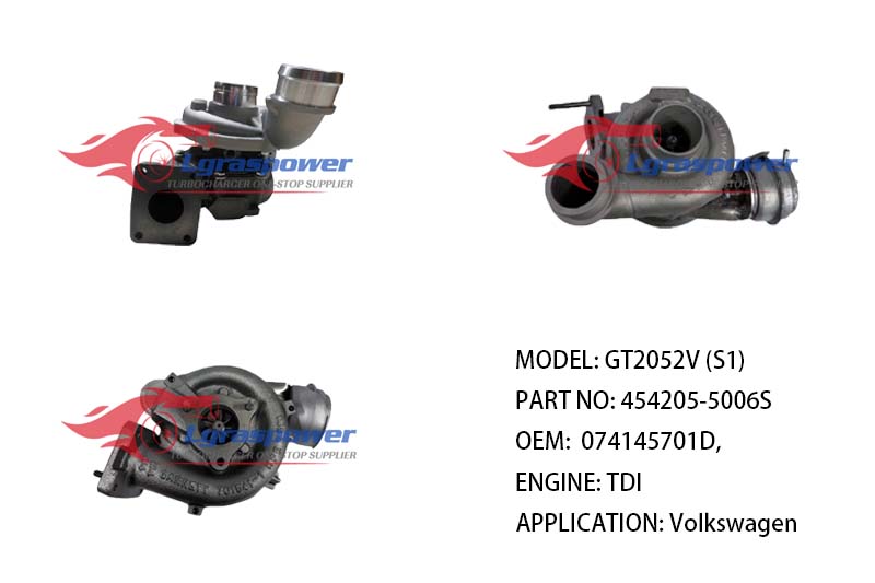 (中文) GT2052V (S1) 454205-5006S 454205-0001, 454205-0006, 454205-7, 454205-6 074145701DV248, 074145701D, 074145701DX, 074145701DV TDI  Volkswagen  TURBO TURBOCHARGE