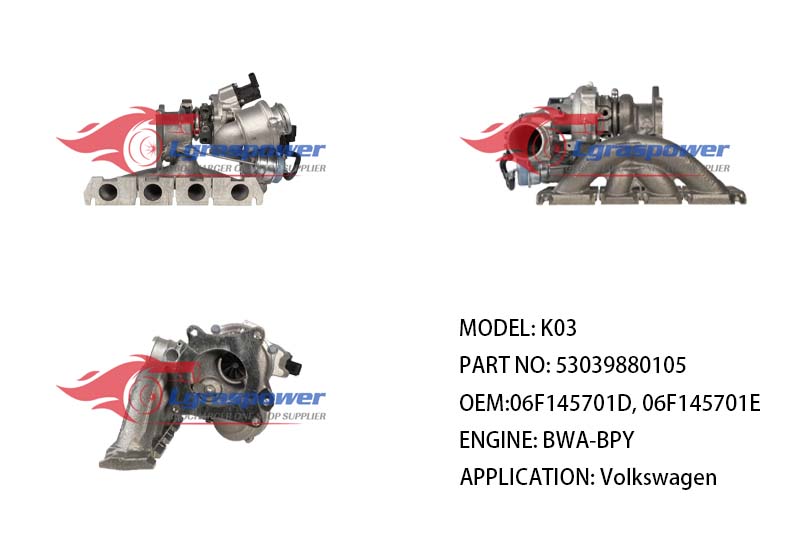 K03-2080DCB5.88KCAXK 53039880105 5303-988-0105, 5303 988 0105 06F145701D, 06F145701E, 06F145701G, 06F145701H BWA-BPY, TFSI quer/transversal Volkswagen TURBO TURBOCHARGE
