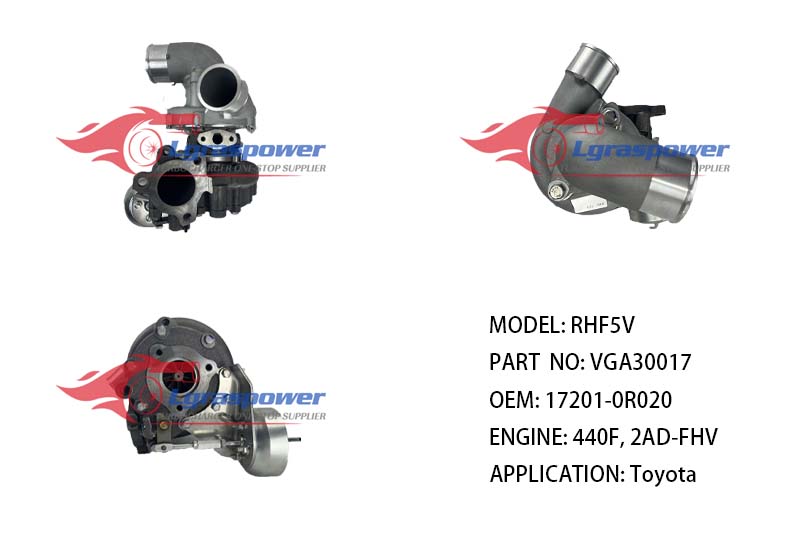 (中文) RHF5V VGA30017 VAA30017, VBA30017, VCA30017, VDA30017, VEA30017, VFA30017, VGA30017, VJA30017, VKA30017 17201-0R020, 172010R020, 17201-0R022, 172010R022, 17201-0R021, 172010R021, 17201-440FP 440F, 2AD-FHV Toyota Corolla TURBO TURBOCHARGE